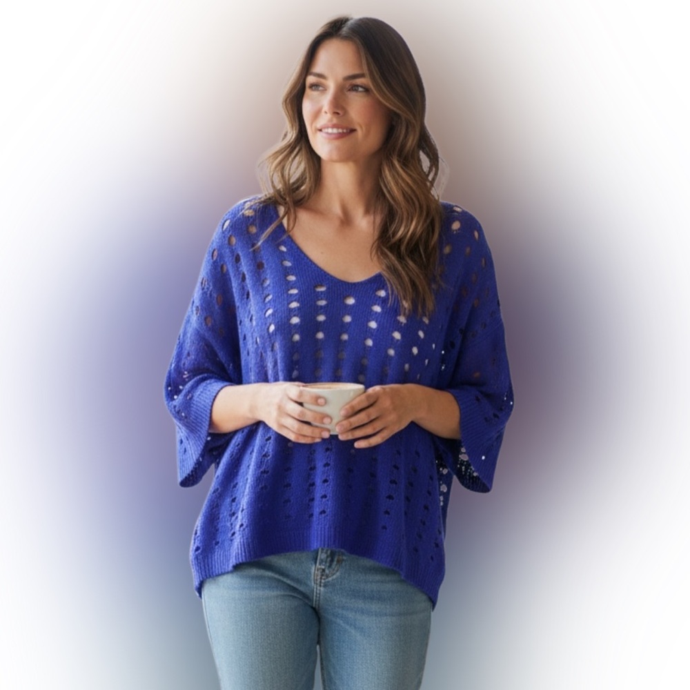 Royal Blue V-Neck Sweater